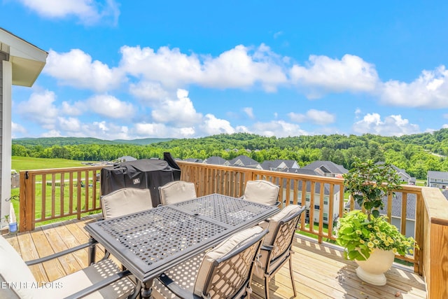 111 Chaseberry Rd, Oak Ridge, TN 37830 - deck featuring outdoor dining area and a wooded view