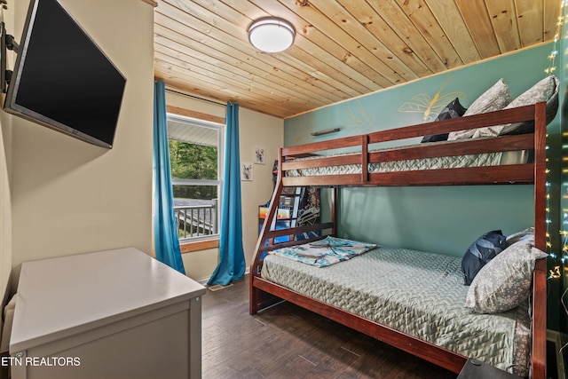 1159 Ditney Ln, Sevierville, TN 37876 - bedroom featuring wooden ceiling and dark wood-style flooring