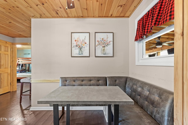1159 Ditney Ln, Sevierville, TN 37876 - dining room featuring wood ceiling and wood finished floors