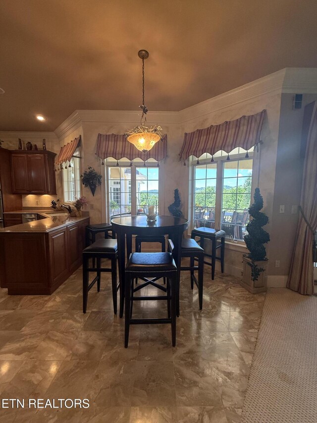 109 Divot Pl, Tazewell, TN 37879 - dining space with ornamental molding