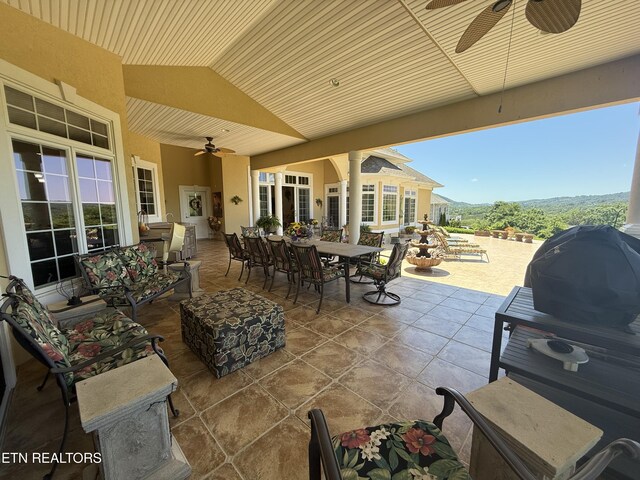 109 Divot Pl, Tazewell, TN 37879 - view of patio with a ceiling fan and outdoor dining space