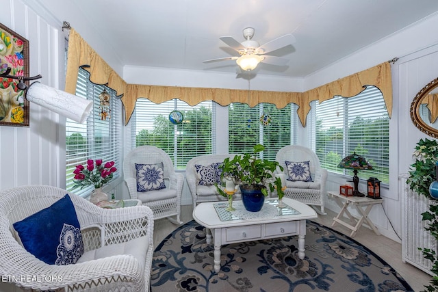 2368 Governors Ct, Maryville, TN 37801 - sunroom / solarium featuring plenty of natural light, ceiling fan, and an outdoor living space
