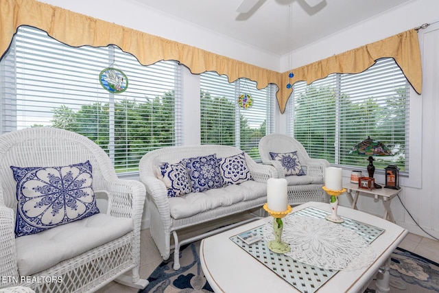 2368 Governors Ct, Maryville, TN 37801 - living room featuring ceiling fan and crown molding