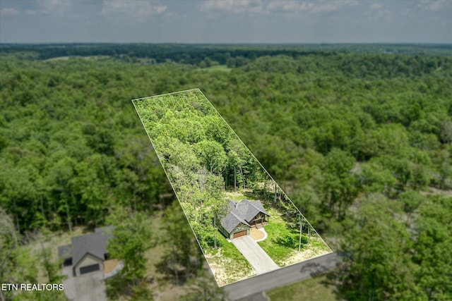 191 Creekview Ct, Jamestown, TN 38556 - aerial view of property and surrounding area with a forest and property parcel outlined