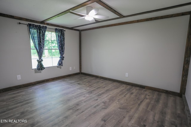 641 W Fork Rd, Loudon, TN 37774 - spare room with ceiling fan, wood finished floors, and baseboards