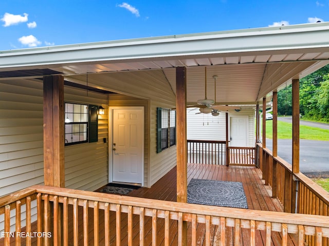 321 Ailey Rd, Dandridge, TN 37725 - wooden terrace with a ceiling fan