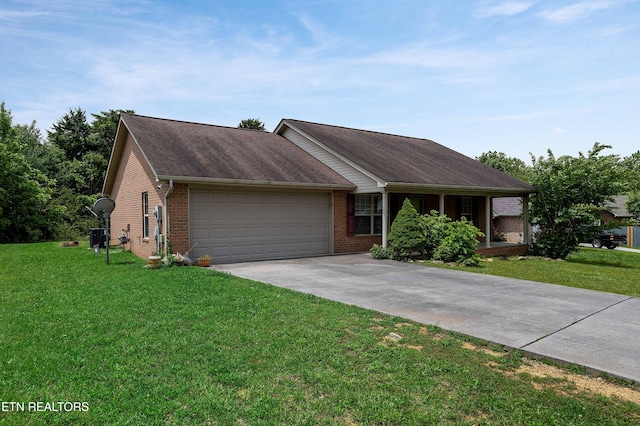 4411 Waldon Pond, Corryton, TN 37721 - ranch-style home featuring brick siding, an attached garage, a front lawn, and driveway