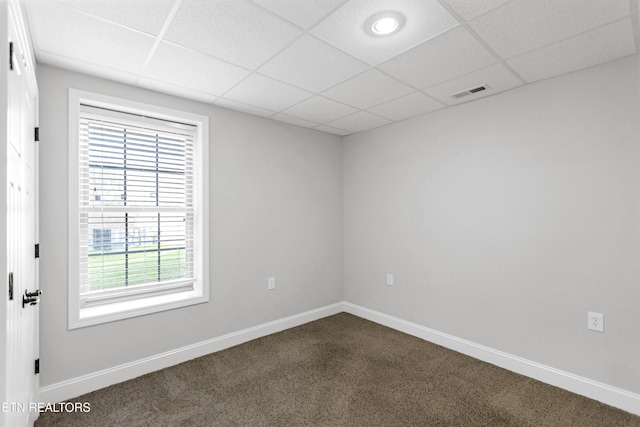 6305 Glen Eagle Ln, Knoxville, TN 37921 - spare room with dark carpet, a drop ceiling, and baseboards