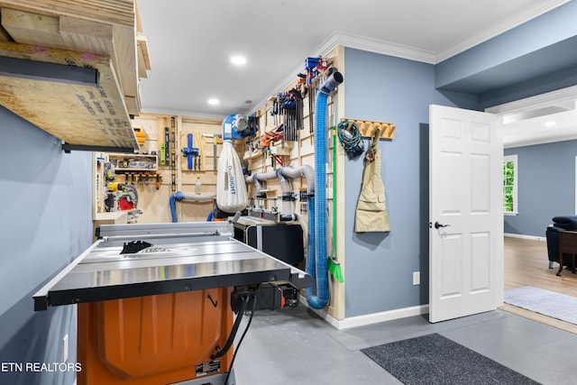 12912 Long Ridge Rd, Knoxville, TN 37934 - interior space with baseboards, recessed lighting, and crown molding