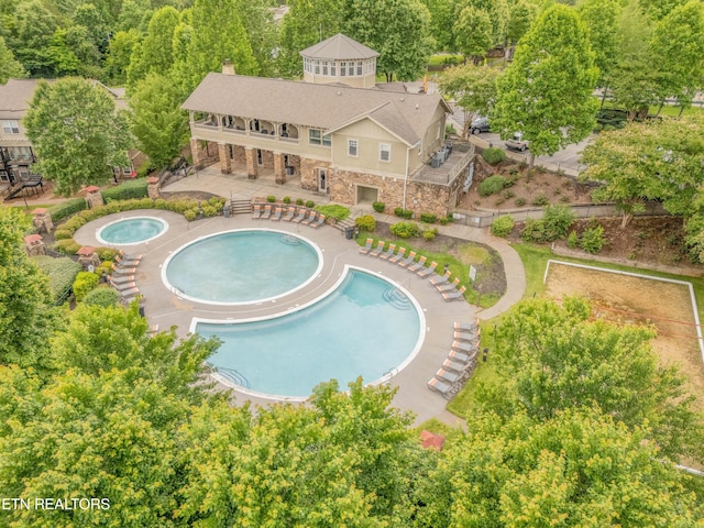 3950 Cherokee Woods Way Unit 105, Knoxville, TN 37920 - view from above of property with a pool area