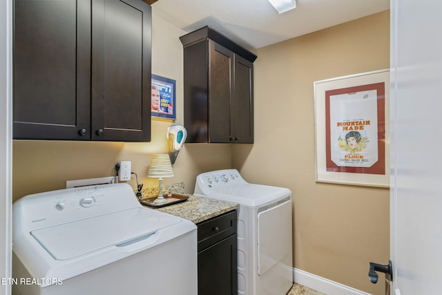 3210 Gazebo Point Way, Knoxville, TN 37920 - laundry area featuring cabinet space, separate washer and dryer, and baseboards