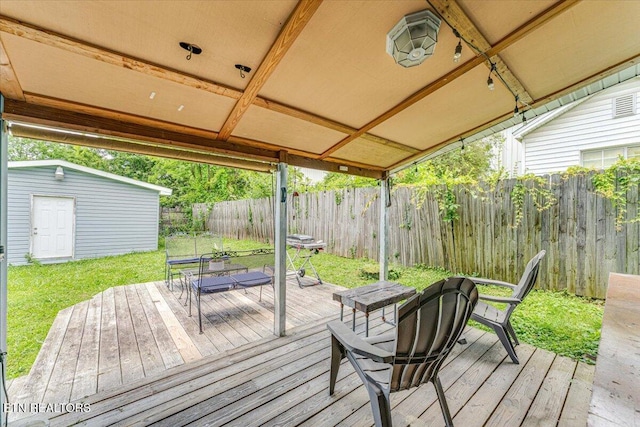 613 Victory St, Knoxville, TN 37919 - wooden terrace featuring outdoor dining area
