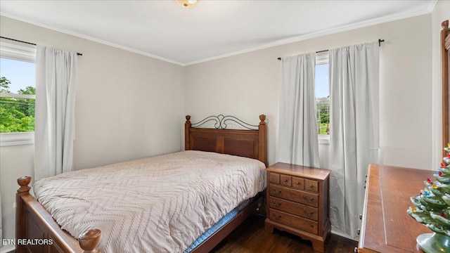 321 Sunrise Dr, Kingston, TN 37763 - bedroom with ornamental molding and dark wood-style flooring