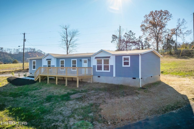 4501 Shipe Rd, Corryton, TN 37721 - rear view of property featuring crawl space and a deck