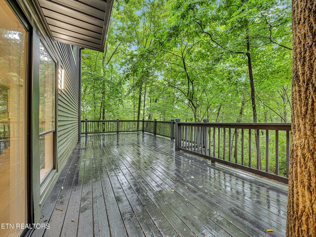 9501 E Aiken Ln, Knoxville, TN 37922 - wooden terrace featuring view of scattered trees