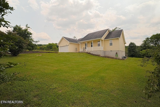 773 Harvest Meadows Dr, Kodak, TN 37764 - back of property featuring a lawn, central AC unit, and crawl space