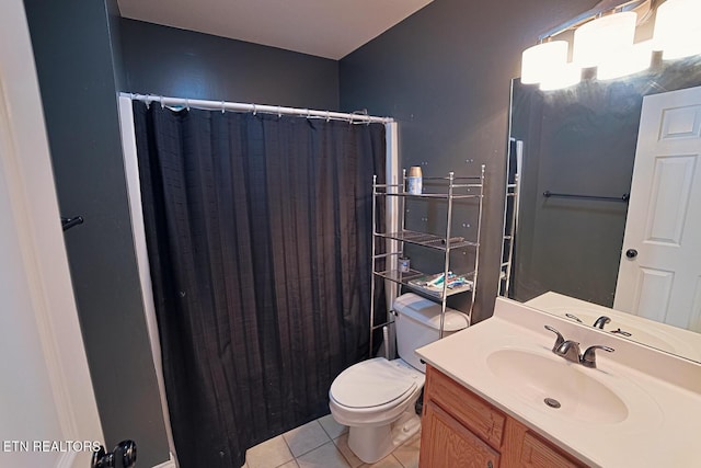 773 Harvest Meadows Dr, Kodak, TN 37764 - full bathroom with toilet, tile patterned flooring, vanity, and a shower with curtain