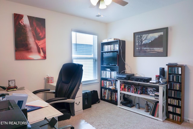 5049 Cottonseed Way, Morristown, TN 37813 - home office with ceiling fan and carpet