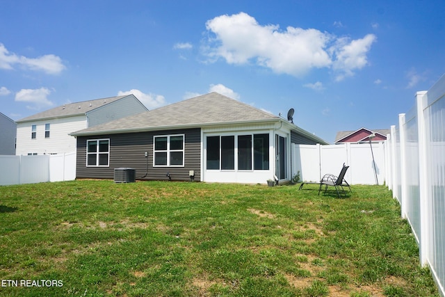 5049 Cottonseed Way, Morristown, TN 37813 - rear view of property featuring central AC unit and a sunroom
