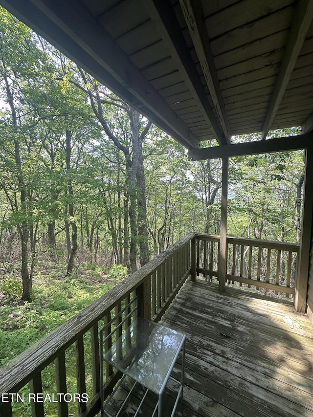 365 Moytoy Rd Unit 103, Crab Orchard, TN 37723 - wooden deck featuring a view of trees