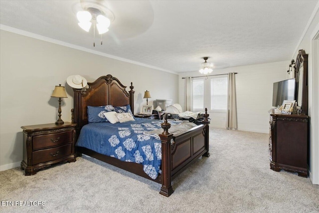 573 Patterson Rd, Harrogate, TN 37752 - bedroom with light colored carpet, ornamental molding, and a ceiling fan