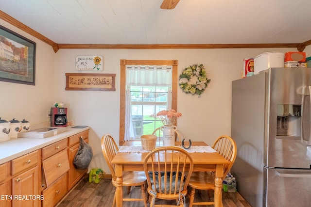 597 Mill Branch Rd, Huntsville, TN 37756 - dining space featuring ornamental molding and wood finished floors