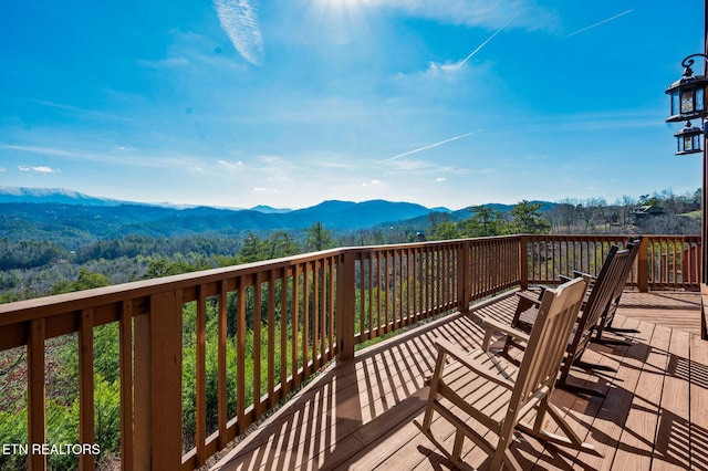 2456 Hackberry Dr, Sevierville, TN 37862 - wooden terrace featuring a mountain view