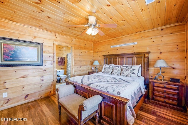 2456 Hackberry Dr, Sevierville, TN 37862 - bedroom featuring hardwood / wood-style flooring, wood ceiling, and wooden walls