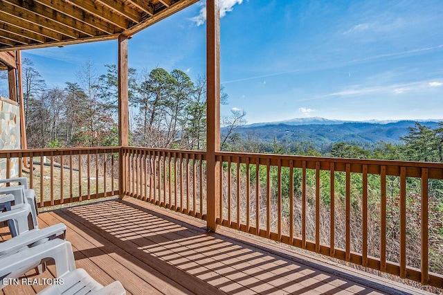 2456 Hackberry Dr, Sevierville, TN 37862 - wooden deck with a mountain view