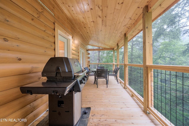 1646 Misty Hollow Way, Gatlinburg, TN 37738 - sunroom featuring outdoor dining area