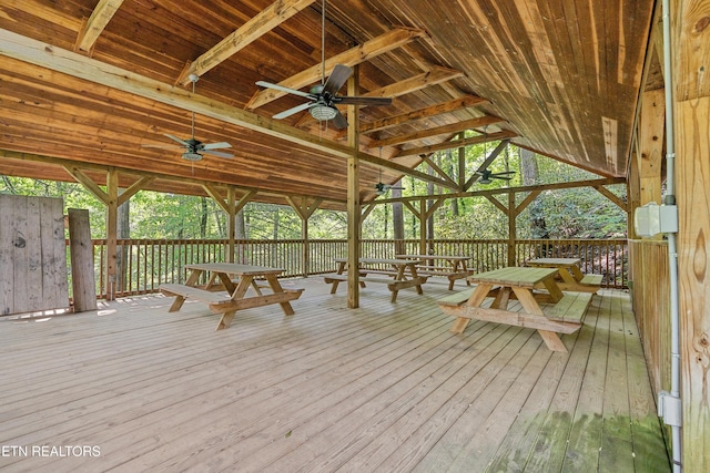1646 Misty Hollow Way, Gatlinburg, TN 37738 - wooden deck with ceiling fan