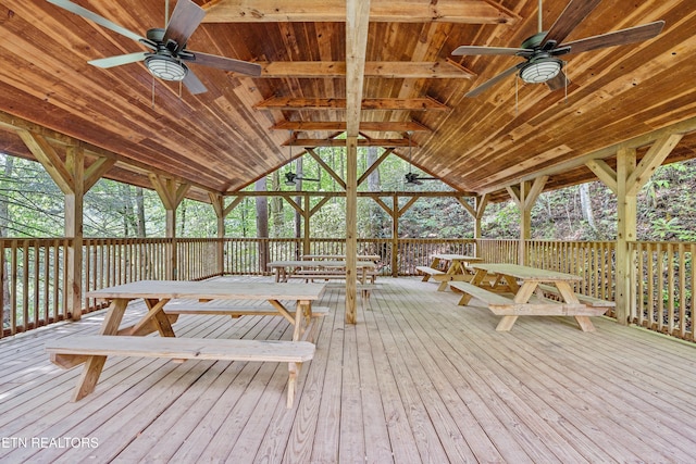 1646 Misty Hollow Way, Gatlinburg, TN 37738 - wooden deck with a ceiling fan