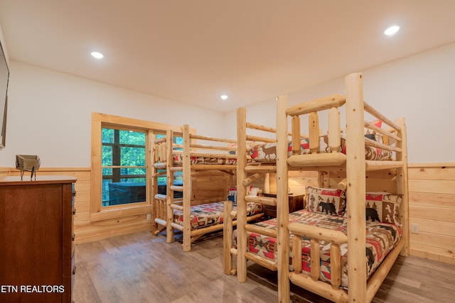 1646 Misty Hollow Way, Gatlinburg, TN 37738 - bedroom with a wainscoted wall, light wood finished floors, and recessed lighting