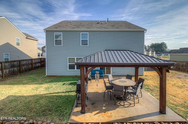 812 Greene Meadow Dr, Talbott, TN 37877 - rear view of house featuring a gazebo, a patio, and outdoor dining space