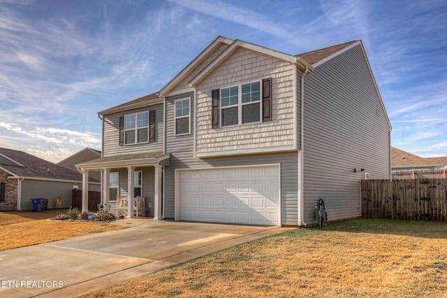812 Greene Meadow Dr, Talbott, TN 37877 - view of front of house featuring an attached garage, covered porch, and driveway