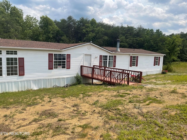 915 Porter Kite Rd, Mohawk, TN 37810 - manufactured / mobile home featuring a wooden deck