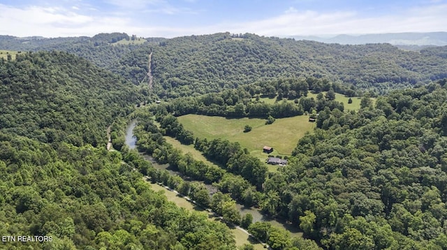 4151 Cave Springs Rd, Tazewell, TN 37879 - drone / aerial view of a heavily wooded area and a mountain backdrop