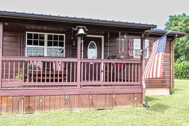 2277 Old Wolf River Rd, Jamestown, TN 38556 - view of front of house featuring a front lawn and covered porch