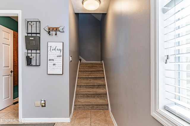 117 Maltese Ln, Oak Ridge, TN 37830 - stairs featuring tile patterned floors and baseboards
