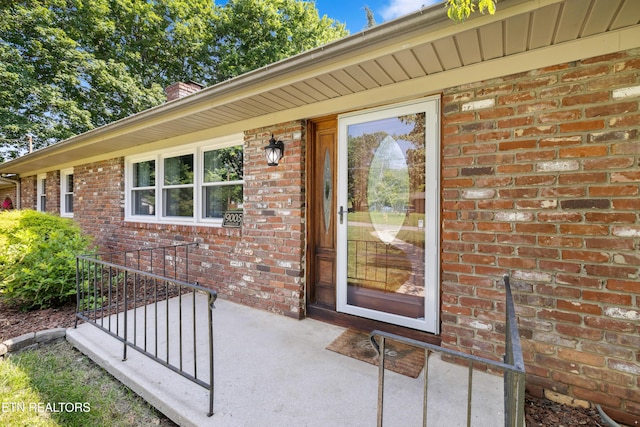 9005 Carlton Cir, Knoxville, TN 37922 - entrance to property featuring brick siding and a chimney