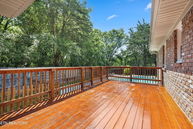 9005 Carlton Cir, Knoxville, TN 37922 - wooden terrace featuring view of wooded area