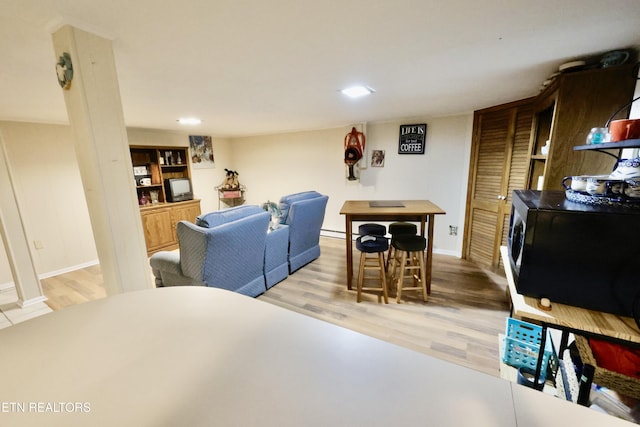 2645 Mountain View Dr, Morristown, TN 37814 - living area with light wood-type flooring and baseboards