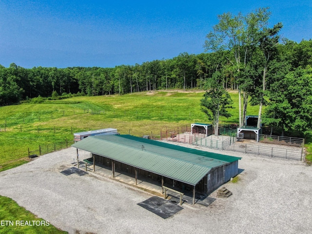 147 Akers Chapel, Jamestown, TN 38556 - view of pool with an exterior structure, an outbuilding, a horse riding arena, and a forest view