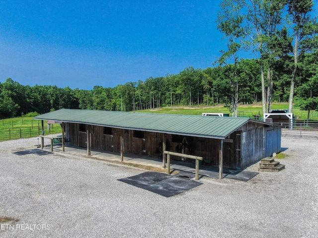 147 Akers Chapel, Jamestown, TN 38556 - view of parking / parking lot with an exterior structure and a forest view