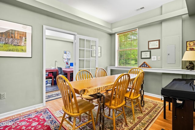 1139 Reagan Valley Rd, Tellico Plains, TN 37385 - dining room featuring electric panel and light wood-style floors