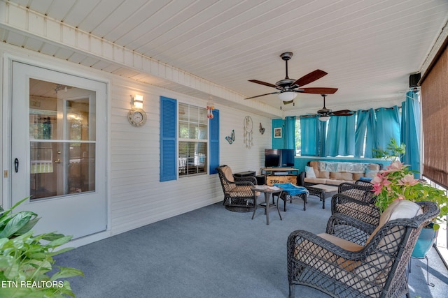 1647 Sams Dr, Dandridge, TN 37725 - sunroom / solarium featuring outdoor lounge area and ceiling fan
