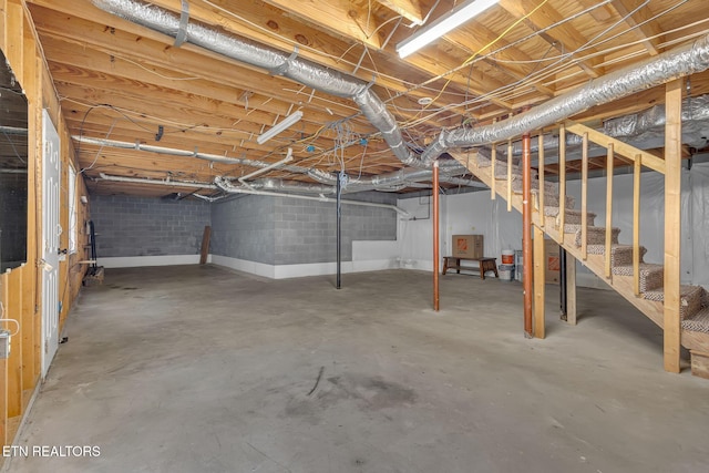 1010 Creek Brook Ln, Seymour, TN 37865 - unfinished below grade area with stairway