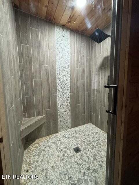 1930 Regans Ridge Way, Sevierville, TN 37876 - full bathroom with a tile shower and wood ceiling