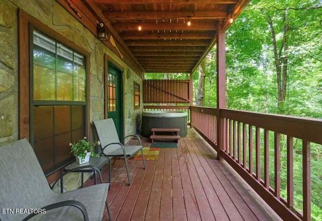 1930 Regans Ridge Way, Sevierville, TN 37876 - wooden deck featuring a hot tub
