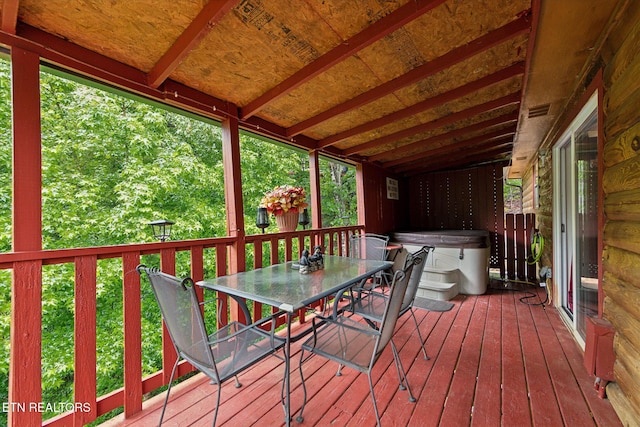 1737 Walker Trl, Sevierville, TN 37876 - deck with a hot tub and outdoor dining area
